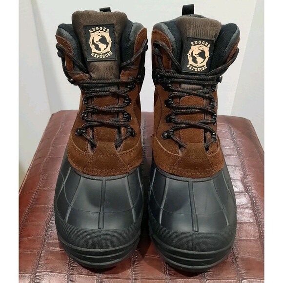 Men's Rugged Exposure Leather Mammoth II Winter Snow Boots Brown 9 M US XLNT - Picture 2 of 7